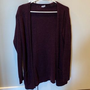 Garage Plum Open-Front Cardigan